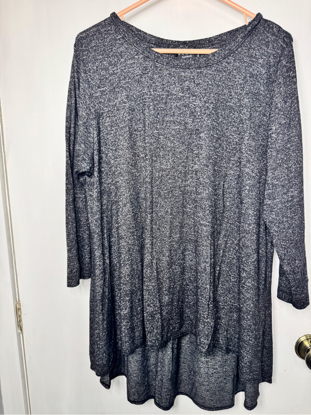 Grace Charcoal Marled High-Low Tunic Top